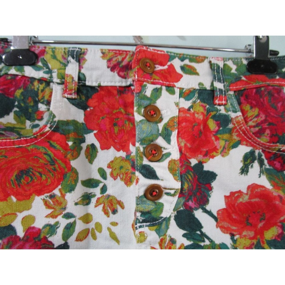 Maeve by Antrhopologie Rose Garden Floral Fringed Hem Skirt Ladies 10 GUC - Picture 4 of 16